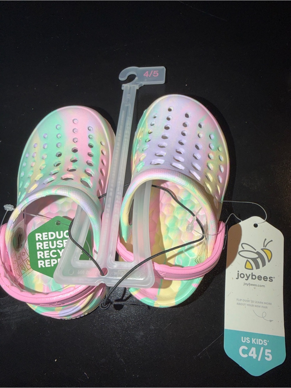 Joybees Kids' Iridescent Pastel Clog Sandals - Pink/Green/Yellow (C4/5)